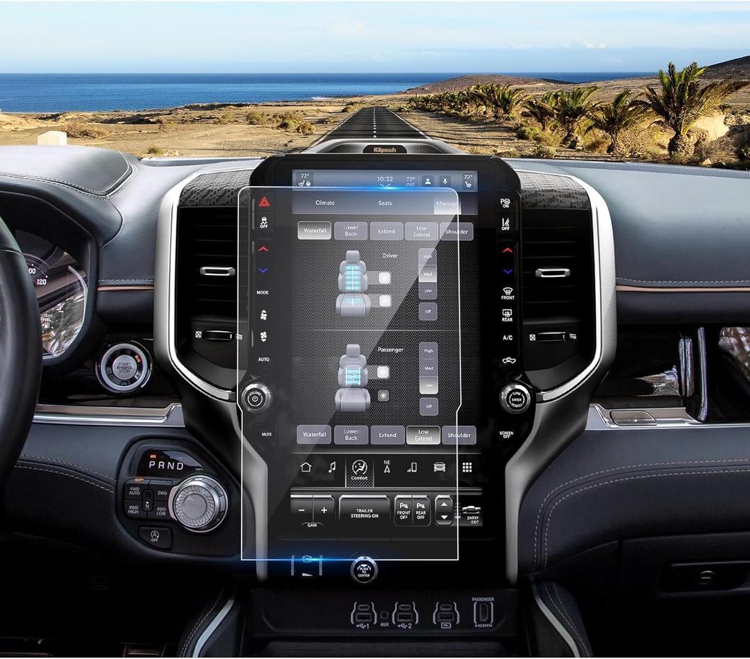 2025 2026 Ram 1500 2500 3500 Screen Protector for Dodge Ram 14.4-inch Touchscreen (Tungsten/Limited/Limited Longhorn/RHO/Rebel/Laramie), 9H Tempered Glass 2025 Ram Trucks Accessories 14.4"
