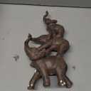 Nature's Mark 3 Stacked Elephants Resin Statue Figurine Home Decorative Accent Décor (11.4" H)