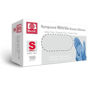 Medical Nitrile Exam Gloves - Latex-Free & Powder-Free & Non-Sterile, Disposable Gloves (Pack of 100, Blue) (Small (Blue))