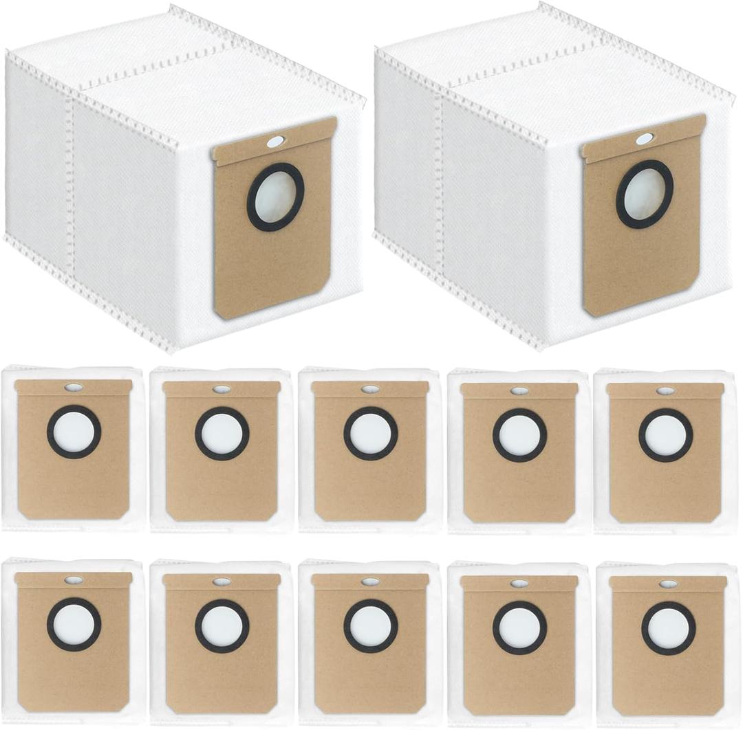 12 Pack Replacement Vacuum Dust Bags for Eufy L50 SES L60 SES Vacuum Cleaner Self-Empty Station Robovac, 2.5 L Large Vacuum Dirt Disposal Replacement Bags