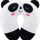 EKDJKK Travel Pillow for Kids, Cute Animal Neck Pillow Support U Shaped Cushion Plush Soft Rest Reading Pillow Sleeping Pillow for Airplane Train Car (Panda)