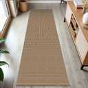 KOZYFLY Boho Runners for Hallways 2x7 ft Washable Kitchen Runner Non Slip Rubber Backed Hall Runners Cotton Entryway Runner Rugs Floor Carpet for Indoor Backdoor Bedroom Kitchen, Tan/Orange/Brown