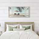 Window Beach Wall Art Canvas: Relaxing Coastal Scene Picture Tropical Sea Landscape Painting Print Decor Horizontal Bedroom Living Room Summer Seaside Seascape Artwork for Home Office, Beach, 40"L x 20"W