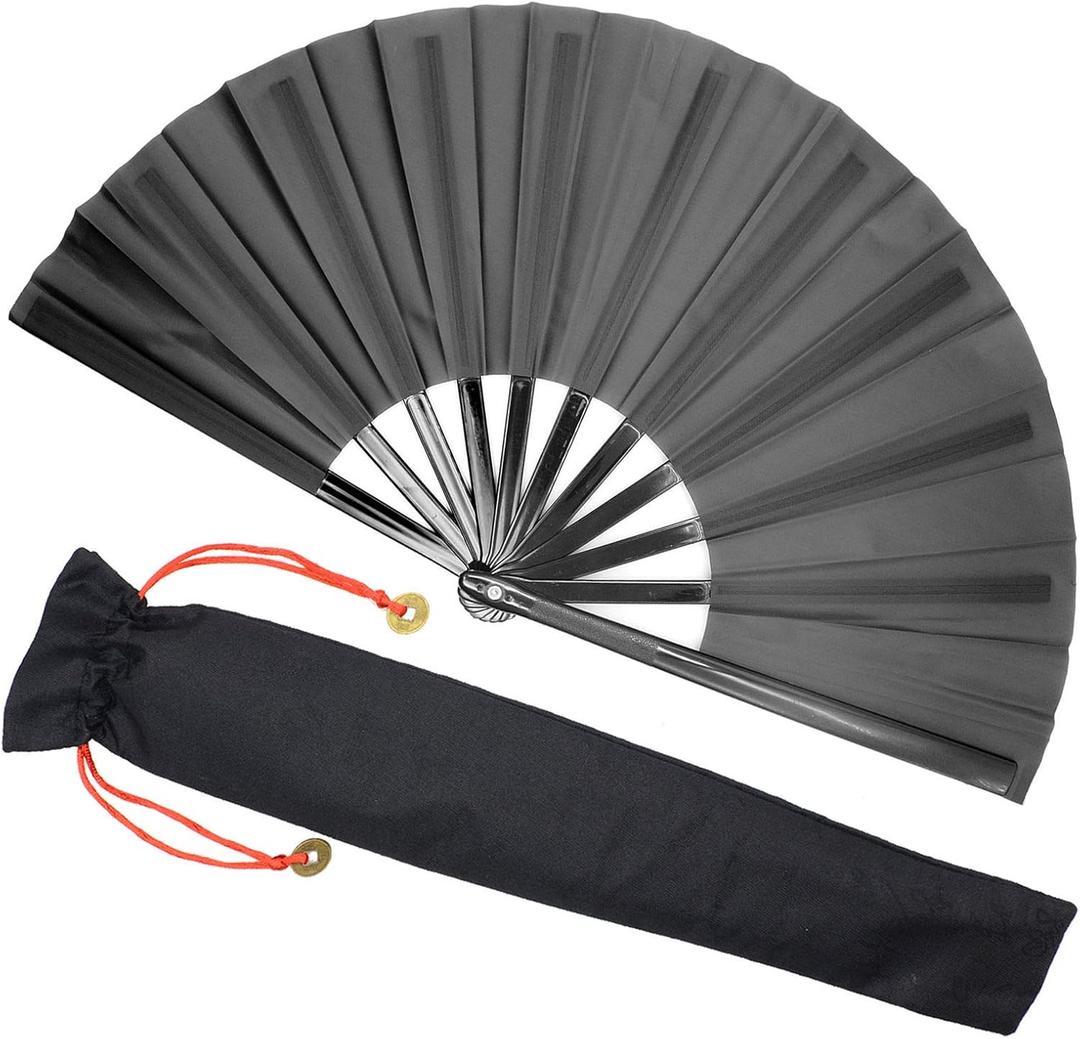 Zolee Large Rave Clack Fan for Line Dancing - Boots on The Ground Folding Hand Fan - Foldable Chinese Tai Chi Kung Fu Fan - for EDM, Music Festival, Hot Flashes, Event, Party, Dance (Black) Zolee Large Rave Clack Fan for Line Dancing - Boots on The Ground Folding Hand Fan - Foldable Chinese Tai Chi Kung Fu Fan - for EDM, Music Festival, Hot Flashes, Event, Party, Dance (Black)