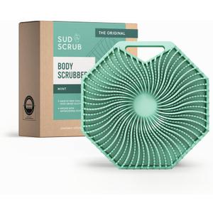 Sud Scrub Antimicrobial Silicone Body Scrubber, Exfoliating Body Scrubber for Sensitive Skin, Eco Friendly Shower Scrubber for Body, Silicone Body Brush for Showering, Mint