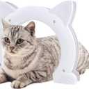Cat Door Interior Pet Doors for Cats Kitty Shaped Hole Cat Gate Pass Fits Inside Door Hides Litter Box Furniture for Small Pets up to 21lbs