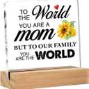 Desk Sign Mom Gift - Clear Acrylic for Mom's Day & Birthday, 4 x 4 Inches