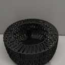 Rattan Ceiling Light Fixture, 3-Light Bohemian Modern Woven Ceiling Light, Black Boho Flush Mount Ceiling Light for Bedroom Living Room Dining Room, Bulb Not Included