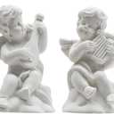 4 Pieces Little Angel Statue Mini Resin Figure Adorable Sculpture Musical Cherub Figurine Shelves Decoration Home Decor