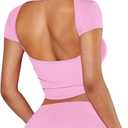 Milumia Women's Sexy Y2K Two Piece Outfits Going Out Crop Top and Bodycon Mini Skirt Set (Light Pink), S