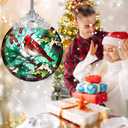 Stained Glass Christmas Ornament, Jocidea Christmas Decorations, Cardinal Christmas Tree Ornament, Holiday Decor and Xmas Gifts Ideas