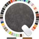 Mouse PadRound Mouse PadPU Mouse PadLeather Mouse Pad with Stitched Edge Micro-Fiber Base with Non-Slip WaterproofMouse Pad for ComputersLaptop9 x 9 Inch (Gray)