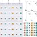 36 Pocket Chart for Cell Phones Calculator Holder Organizer with 36 Number Stickers and 4 Hooks for Calculator Clear Classroom Pocket Chart for Cell Phones(Boho)