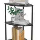 Book Small Corner Shelf, 3 Tier Corner Bookshelf Display for Living Room Decor, 23.2" Standing Shelf Bookcase Organizer, Black Storage Shelves for Bedroom, Bathroom, Small Space