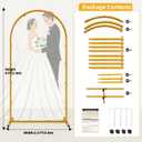 6 FT Wedding Arch Frame Backdrop Stand for Party, Balloon Arch Stand, Wedding Arches for Ceremony, Metal Gold Arch Frame Backdrop Stand for Bridal Baby Showers Birthday Decoration Photo, 6 x 2.6 FT