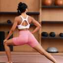 RUNNING GIRL High Impact Sports Bras for Women, High Support Running Strappy Women's Sports Bra with Sewn in Pads (White, XL)