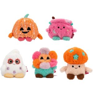 BumBumz 4.5-inch Groovy SpookyBumz Plush 5-Pack - Groovy Cauldron, Spooky Mushroom, Disco JackoLantern, Jack O Flower, and a Ghost - from The Makers of Original Squishmallows