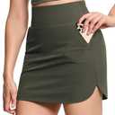 THE GYM PEOPLE Women's Golf Skort Tennis High Waist Lightweight Athletic Casual Skirts Built-in Shorts with 4 Pockets S