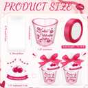 30 Sets Girls Night Party Favors Bulk Ladies Celebrating Ladies Shot Glasses Heart Shaped Plastic Shot Cups with Gift Card Bag for Friends Besties Bachelorette Party Decorations