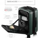 TRAVELARIM 20 Inch Carry On Luggage 22x14x9 Airline Approved, Carry On Suitcase with Wheels, Hard-shell Carry-on Luggage, Durable Luggage Carry-On, Green Small Suitcase with Cosmetic Case