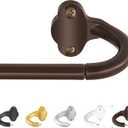 Bronze Wrap Around Curtain Rods:5/8 Inch Blackout Adjustable Window Curtain Rod for Bedroom Kitchen Apartment Renter Friendly,Room Darkening Curved Drapery Rods Easy Install,Antique Brown 48-90"