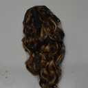 12 Inch Curly Ponytail Extension - Clip in Ponytail Hair Extensions, Natural Claw Clip Ponytail Extension, Synthetic Clip on Ponytails for Women (Color: Chestnut Brown with Blonde Highlights)
