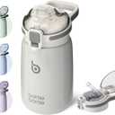 BOTTLE BOTTLE Kids Water Bottles for School 12 oz Stainless Steel Water bottle with Lid Double Wall Vacuum Kids Insulated Cup Keeps Hot and Cold Best Gifts gray