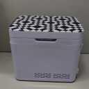 Cooluli 10L Mini Fridge for Bedroom - Car, Office Desk & Dorm Room - 12v Portable Cooler & Warmer for Food, Drinks, Skincare, Beauty & Makeup - AC/DC Small Refrigerator with Glass Front, Green Pattern (10 Liter, Checkered Green)