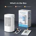 Portable Air Conditioners 4-in-1 Mini Small Air Conditioner Evaporative Air Cooler Fan with 1000ml Water Tank 3 Speeds 7 LED Lights Personal Mini AC with Timer for Bedroom Desktop Home Office (White)