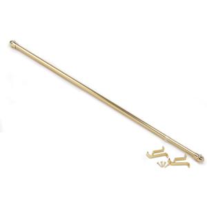 Fantasia Cafe Decorative Window Curtain Rod, 48"- 86" Adjustable Width, 5/8" Diameter, 2" Projection - Brass with Matching Finials - Easy to Install Telescoping Rod - Brackets & Hardware Included