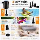 Air Pump for Inflatables,Air Mattress Pump,5200mAh Battery,Camping Essentials,Electric Air Pump,4 Air Nozzles,Fast Inflator Deflate for Inflatable mat,Air Mattresses Beds,Pool Floats,Vacuum Storage