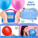 FLSEPAMB Balloon Pump, Electric Balloon Pump, Portable Dual Nozzle 110V 600W Electric Balloon Blower, Balloon Pump for Party Decorations with Tying Tool, Colored Ribbons