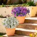 INQCMY Artificial Fake Pansy Flowers for Outdoor, 12 Pcs Faux Silk Pansies Spring Summer Flowers for Outside for Planter Pot Porch Yard Patio Front Door Window Box Home Decor