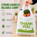 YoYoRain 1000 Pack White Design Thank You T-Shirt Bags with Handles, 11"x6"x21" Plastic Shopping Bags for Grocery, Retail & Takeout