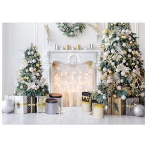 WOLADA Christmas Photo Backdrop White Christmas Party Backdrop for Photography 7x5FT 11973