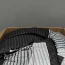 WONGS BEDDING Black Comforter Set Queen, Reversible Black Grey Stripe Down Alternative Comforter for All Season,3 Pieces(1 Patchwork Comforter+2 Pillowcases), Soft Microfiber Bedding Set 90"90"