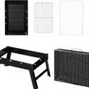 Gardenised Portable Charcoal Grill Foldable Stainless Steel BBQ for Camping Backyard Tailgating Hiking Picnic Travel Beach Parties Garden Gatherings Poolside Cooking Skewers & Outdoor Barbecues, Small