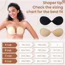 Strapless Sticky Bra Push up Invisible Stick on Bra Adhesive Bras for Women Backless Dress Reusable with Nipple Covers (Black)