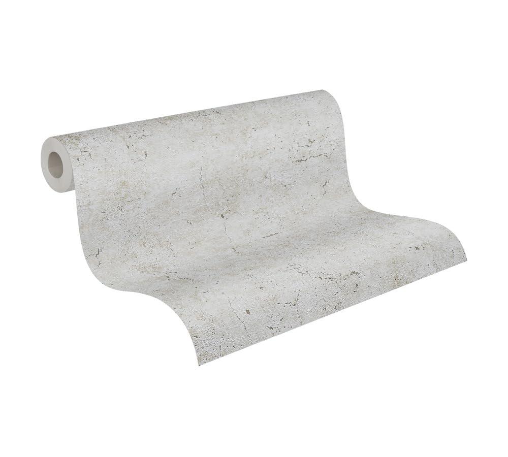 A.S. Cration Wallpaper - Concrete Effect Wallpaper in Grey - Wallpaper for Various Spaces - Wall Mural in 395.99 in x 20.87 in (10,05 m x 0,53 m)