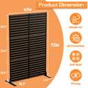 MTART Metal Privacy Screen 72" H x 47.2" Decorative Outdoor Privacy Screen Privacy Panel with Stand for Balcony Deck Patio Lawn Garden, Privacy Fence (Black-Louvered)