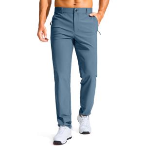 Men's Golf Pants - 30"/32"/34" Slim Fit Stretch Lightweight Dress Pants for Men with Zipper Pockets Casual Work (Blue), L32,W40