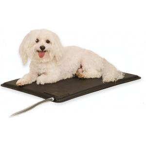 K&H Pet Products Lectro-Kennel Heated Outdoor Dog Pad, Durable Rigid ABS Plastic Waterproof Heated Pad for Dog & Cat Houses Outdoor, Washable Cover, Safety Listed - Small 18.5 X 12.5in Black 40W