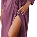 Ekouaer Women Robe Long Knit Bathrobe Lightweight Soft Summer kimono Robes Casual Loungewear with Attached belt (Small, Purple Red)