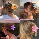 9Pcs Flower Claw Clips for Thick Hair - Hair Clips for Girls Gifts- Cute Hawaiian Flower Hair Clips for Women - Large Plumeria hair clips - Summer Beach Accessories for Women Girls