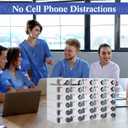 Reallnaive 30 Slots Cell Phone Locker with Combination Lock, Cell Phone Storage for Classroom, Clear Acrylic Storage Cabinet Bin, Wall Mounted for School Students Office Factory Employees