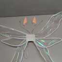 Women Girls Berry Rattans Crown Butterfly Wings with Elf Ears Dress Up Halloween Cosplay Photo Prop Accessories (Sliver Pink Transparent)