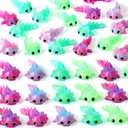 Soulchen 24 Pcs 3D Printed Axolotl Figures Charms Sensory Mini Fidget for Axolotl Graduation Party Favors Birthday Party Supplies Tiny Animal Figures for Graduation Animal Gift (Gradient)