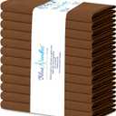 Blue Needles Solid Cloth Napkins Set of 12 Nut Brown 100% Cotton Dinner Napkins 18x18 inches - Soft, Reusable, Absorbent & Washable Linen, Ideal for Christmas Events, Parties & Everyday Use