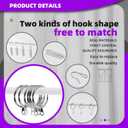 Swpeet 120Pcs Silver 1.18Inch - 30mm Metal Drapery Curtain Rings Curtain Hanging Rings and Stainless Steel 4 Prongs Pinch Pleat Hook with Drapery Curtain Pin-on Hooks Pins for 19mm-25mm Curtain Rods