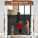 Reinforced 48" Extra Tall Pet Gate with Support Rods, 4 Ft Tall Retractable Baby Gates for Doorways 55" Wide Mesh Dog Gate Indoor Outdoor - Prevent Baby/Pet from Jumping Over, Black